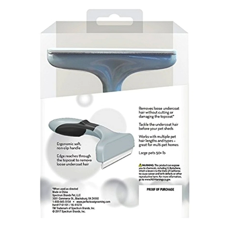 Идеальное пальто Pro домашних животных Deshedder большой все меха Deshedding щетка расческа лезвие грабли L - Изображение 2 из 2