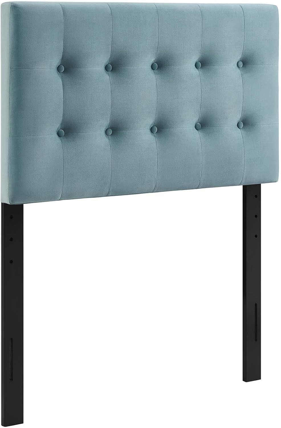 Modway Emily Twin Biscuit Tufted Performance Velvet Headboard, Light Blue