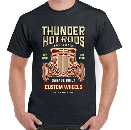 Caliente Barra Camiseta Trueno Hombre Coche Clásico Entusiasta Traje Garaje - Imagen 2 de 2