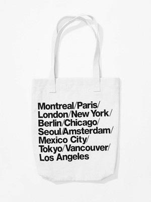 Download Authentic Nwt American Apparel Cities Print Tote Bag Denim White Black Cream La Ebay