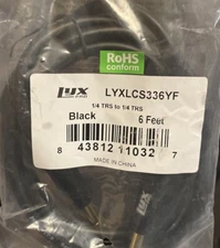  LyxPro  Stereo Cable Heavy Duty Audio Patch Cord 6' LYXLCS336YF