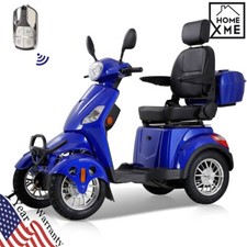 Heavy Duty 4-Wheel Mobility Scooters 31 Miles 3-Speed 800W 500lbs Capacity Blue