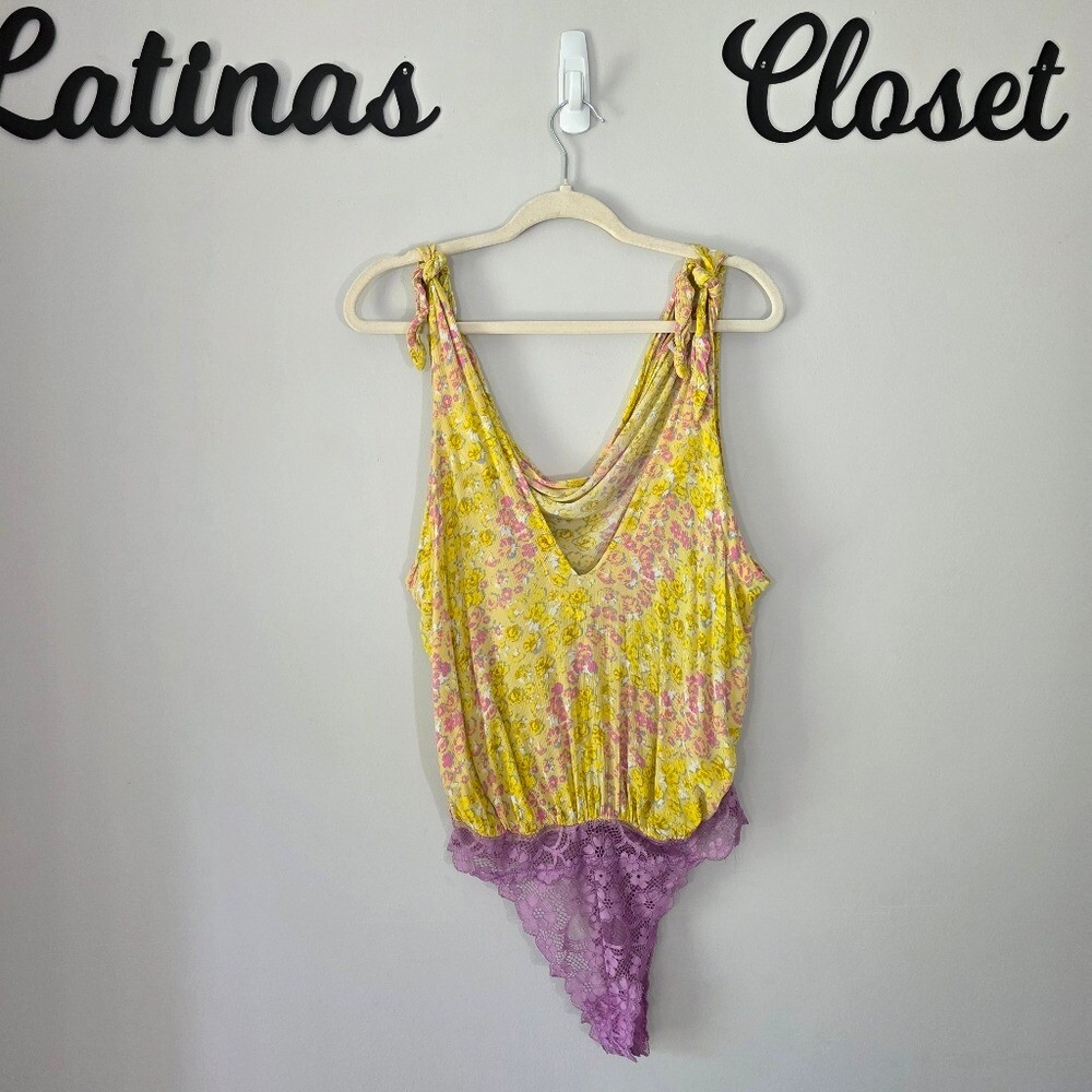 Free People Bare It All Bodysuit In Sunshine Size Medium View 4
