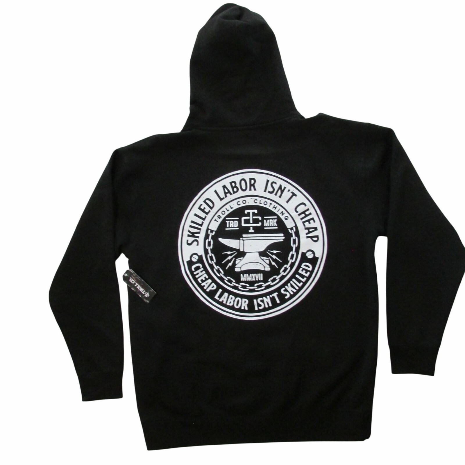 Troll Co Men's Long Sleeve SLIC Graphic Fleece Hoodie Pullover Sweatshirt Black