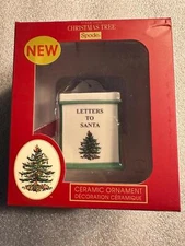 Spode Christmas Tree Holiday Mailbox Letters to Santa Ornament New in Box