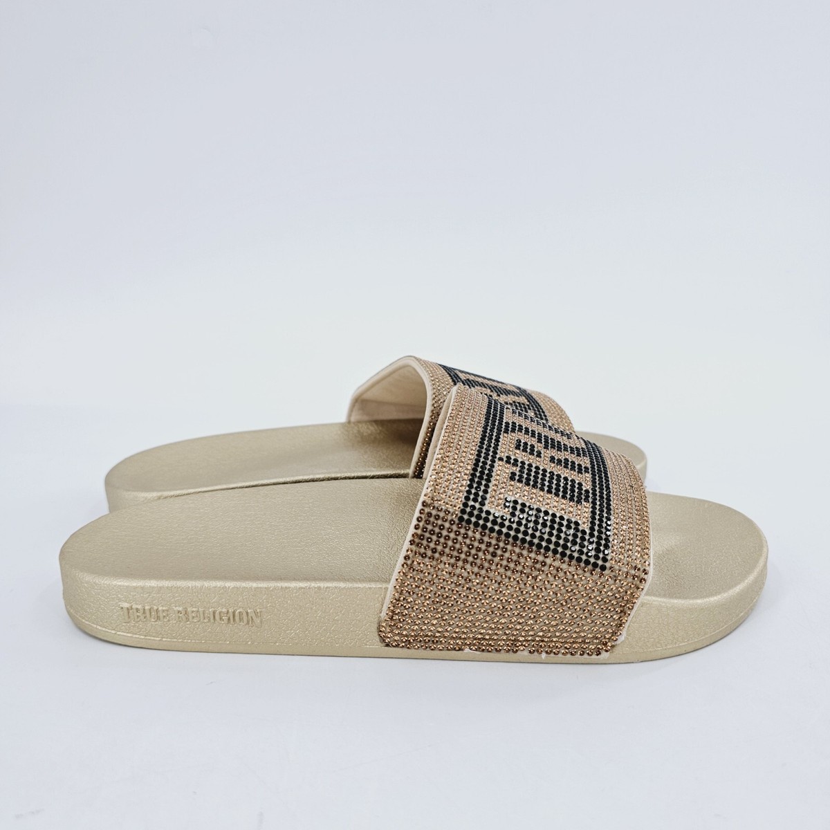 Brand Jeans Slide Sandals True Religion Rhinestone Slides True