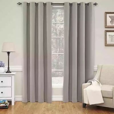 SolarShield Naomi 63-Inch Blackout Window Curtain Panel in Linen