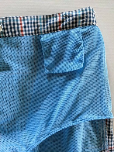 Tommy Bahama Relax Blue Swim Trunks Board Shorts Plaid Drawstring Size L - Bild 10 von 11