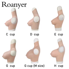 Roanyer C-H Cup Silicone Breast Form Fake Boobs Enhancer for Crossdresser