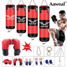 Heavy Duty Punching Bag Training Gloves Set Kick Boxing MMA Fitness Training Bag