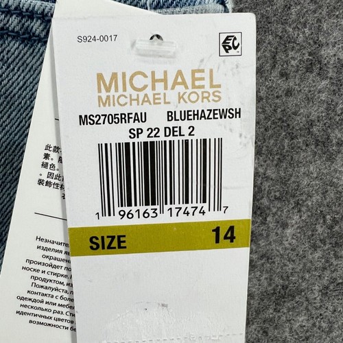 Michael Kors Jean Skirt Womens 14 Blue Light Wash Mini Denim Button Front NEW - 第 11/16 張圖片