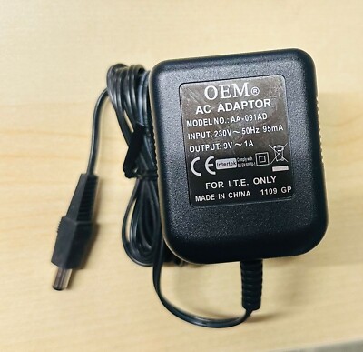 OEM AA-091AD UK 3-Pin Stecker Netzteil 9W 9V 1A mit Fassstecker