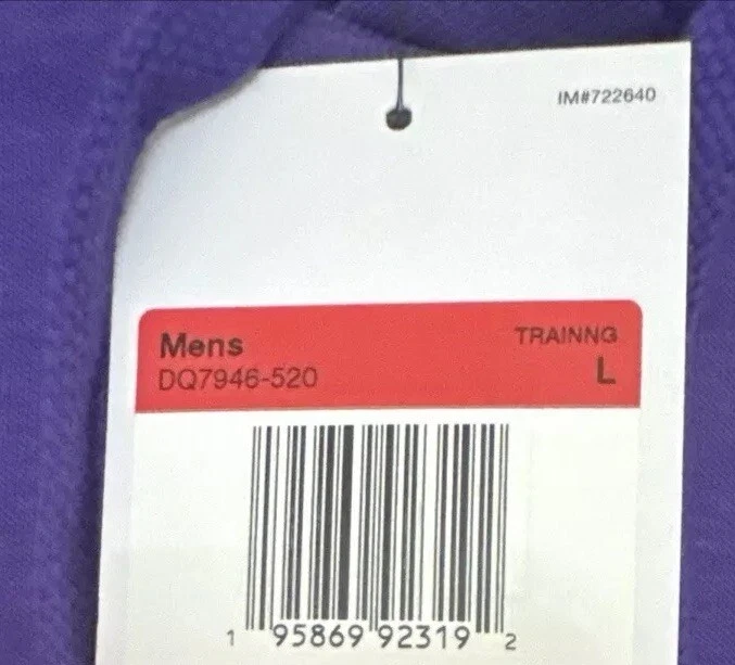 Jordan Hombre Grande Dri-FIT Púrpura Sin Mangas Sudadera con Capucha Entrenamiento Top DQ7946-520 NUEVO Foto 3 de 4