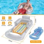New! 59in Inflatable Pool Float Raft w/ Headrest Armrest Cupholder