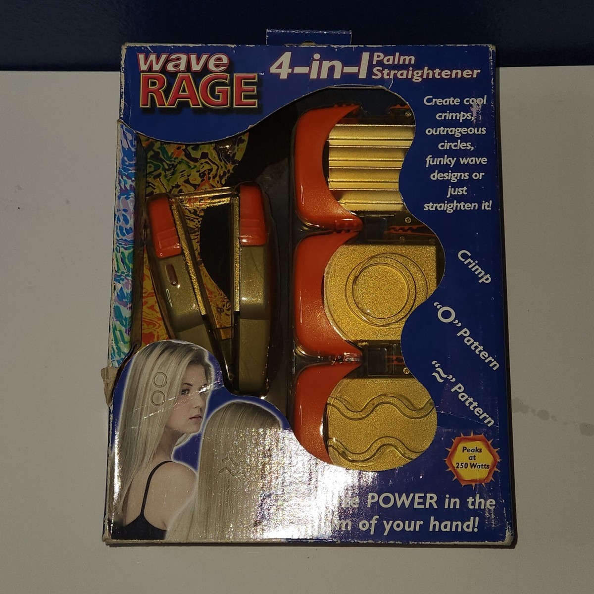 Wave Rage 4 in 1 Palm Hair Styler Crimp Straightener Iron