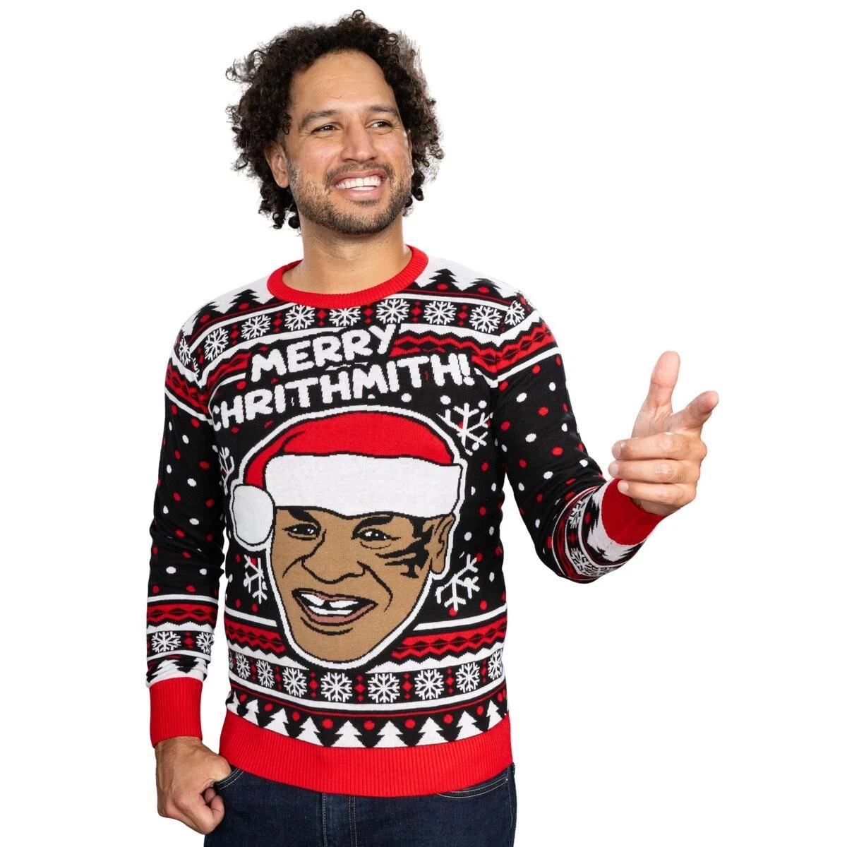 Funny Mike Tyson "Merry Chrithmith!" Ugly Christmas Sweater