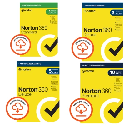 Norton 360 Standard Deluxe Premium 2025 1 3 5 10 PC Win Adroid Mac VPN Antivirus