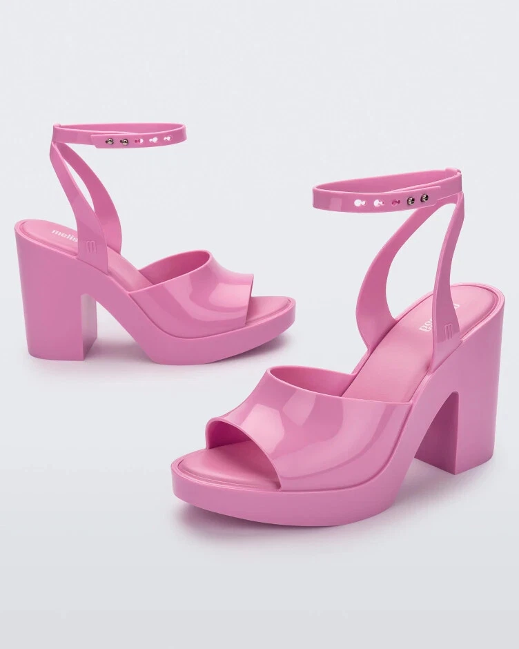 Pink heeled shop sandals