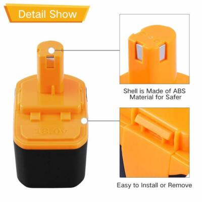 2-Pack Replacement Battery For Ryobi 18V Tools - P100 P101 13022 Compatible - 3Ah NiMH