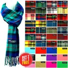 Womens Mens Winter 100% Cashmere Plaid check Scarves Wool Scarf Scotland Made