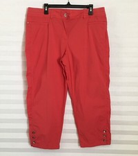 Chico's Cropped Pants Size 3 Elastic Waist Cotton Spandex