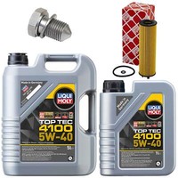MotoröL Filter Set 4100 5W-40 Liqui Moly 6 Liter + Schraube FüR Skoda Vw Passat