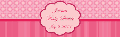 25 Baby Shower Birthday Celebration Water Bottle Labels 8"x2" wrap around - Picture 1 of 1