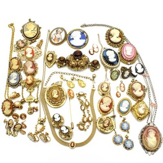 Limoges Wedgewood Victorian Reproduction Cameo Jewelry Lot of 47 #M1371 2