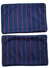 Ralph Lauren Pillow Covers Set 2 Navy Blue Wool Striped Lumbar Poets Society