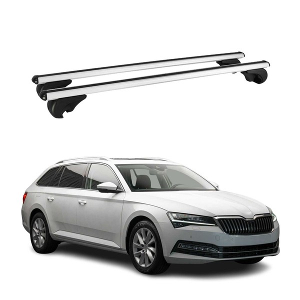 DachträGer GrundtäGer FüR Skoda Superb Mk3 Kombi 2019-2024 75Kg Alu Silber 2 Tlg-image