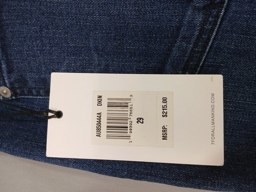 7 For All Mankind Jeans Womens 29 Blue Luxe Vintage Ankle Skinny Raw Hem Stretch - Picture 8 of 12