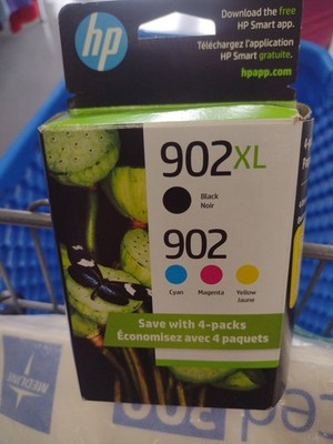 Genuine 902 XL Black & 902 Standard.    Color C/M/Y 4 Pack (Expires 11/26) NEW