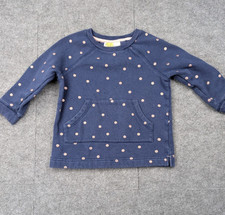 Mini Boden Sweatshirt Girls 3-4Y Girly Blue Polka Dot Outdoor Athleisure Layer