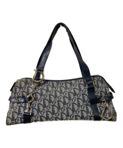Christian Dior Mini Boston bag Trotter Navy Vintage Authentic From Japan