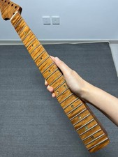 New Left hand electric guitar neck 22Frets Roasted Flame Maple Bone Nut