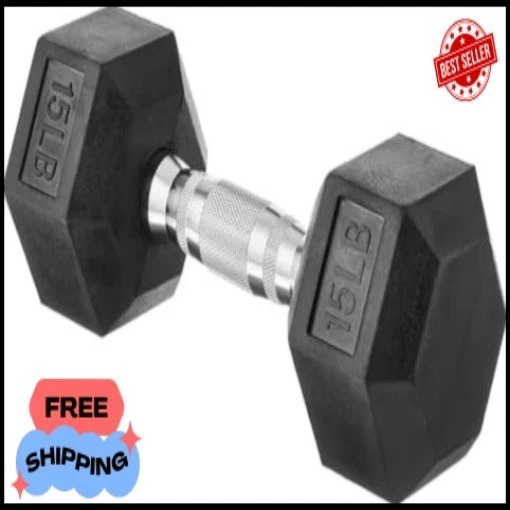 Rubber Hex Dumbbell Hand Weight Non-Slip Grip Strength Training Exercise Weight