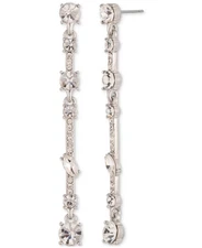 Givenchy Mixed Cut Crystal Linear Drop Earrings, 2.25" Drop, Signed NWT $58 MSRP