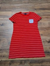 Tommy Hilfiger T-shirt Dress Size Large Woman's Denim Pocket With Metal H