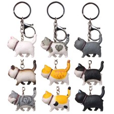 Kitty Cat Keychain Swivel Heads All Males Funny Multiple colors NEW