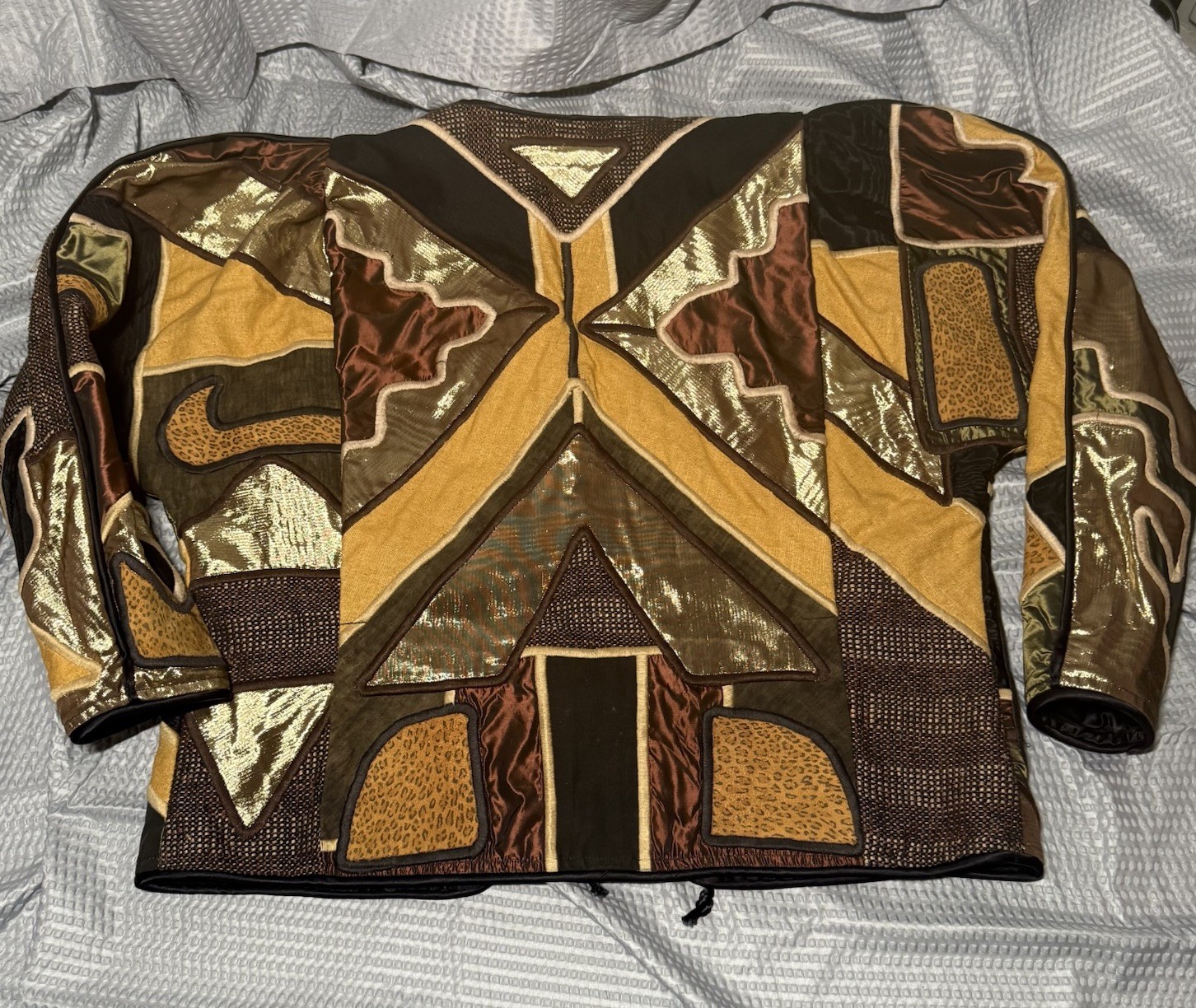 Vintage Mexico Patchwork Jacket Designer Boho Fes… - image 12