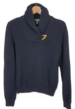 LAUREN Ralph Lauren Shawl Neck Dk Navy Blue Sweater Pullover Women’s Size S