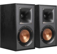 Klipsch Reference R-41M Bookshelf Home Speakers, Black Textured Wood Grain Vinyl