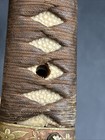 Japanese WWII/WW2 Officer Katana Signed Tang Leather Covered Scabbard Sword -EL — photo 10