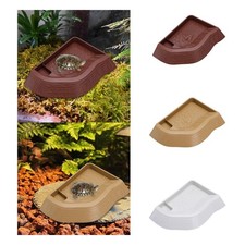 Turtle Bathing Pool with Ramp Removable Food Dish for Lizard Turtle Gecko