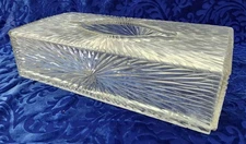 Vintage MCM Celebrity Clear Lucite Starburst Tissue Box Holder Counter Wall GIFT