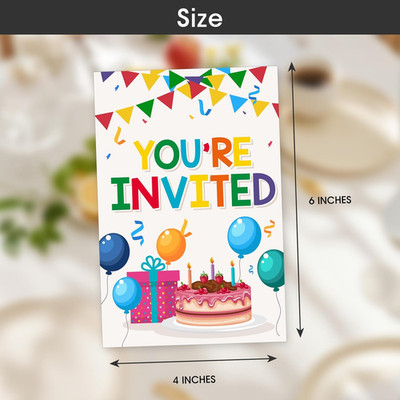 30 Pcs Birthday Party Invitations Set, Boys Girls Invite Cards, Multicolor In...