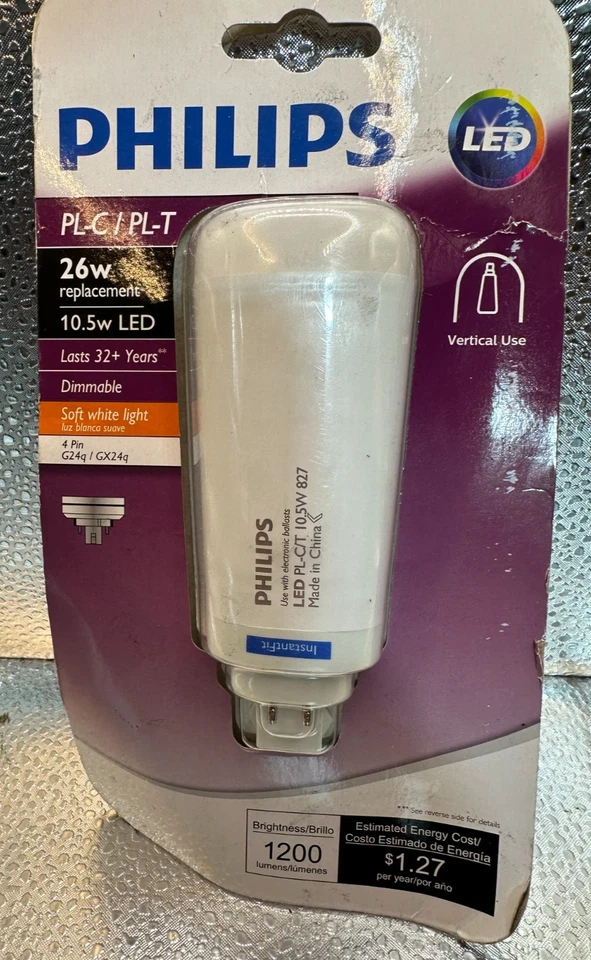 Philips PL-C PL-T 26w 10.5w LED Dimmable Soft White Light 4Pin 1200 Lumens - Image 2 of 4