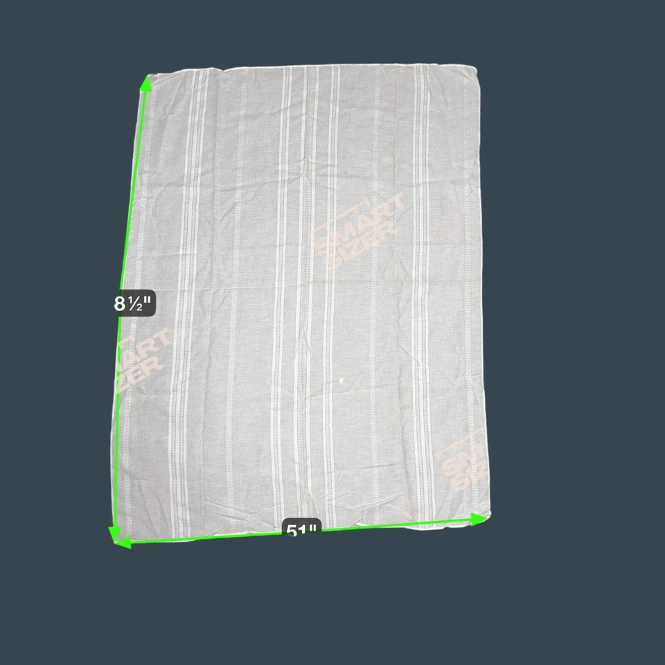 Mantel de lino de algodón a rayas grises y blancas 68,5"x 51" casa de playa costera LEER Foto 4 de 4