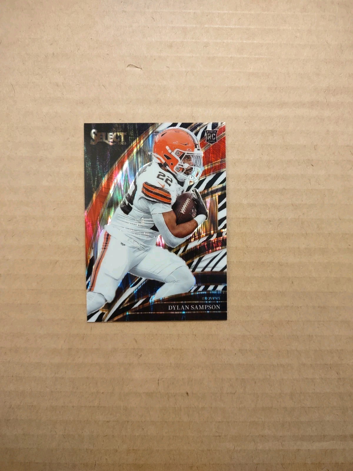 2025 DYLAN SAMPSON Panini Select Zebra Prizm Shock Club Level #255 Browns SSP RC