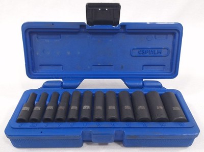 Cornwell CBPI1LM 12 Piece 1/4'' Drive bluePOWER Metric Deep Power Socket Set 0285